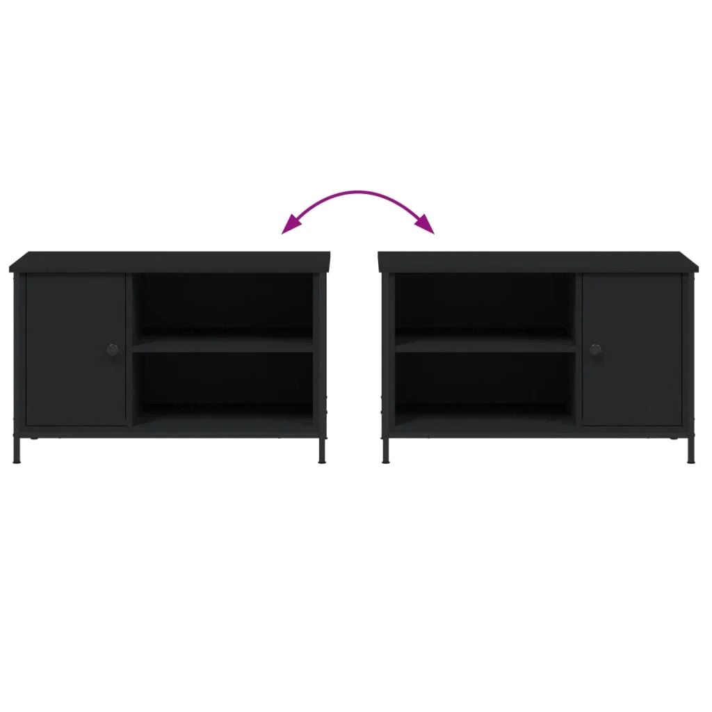 Mobile TV multimediale mensola TV credenza TV sala da pranzo soggiorno camera da letto 80 x 40 x 50 cm legno ingegnerizzato nero 02_0026319