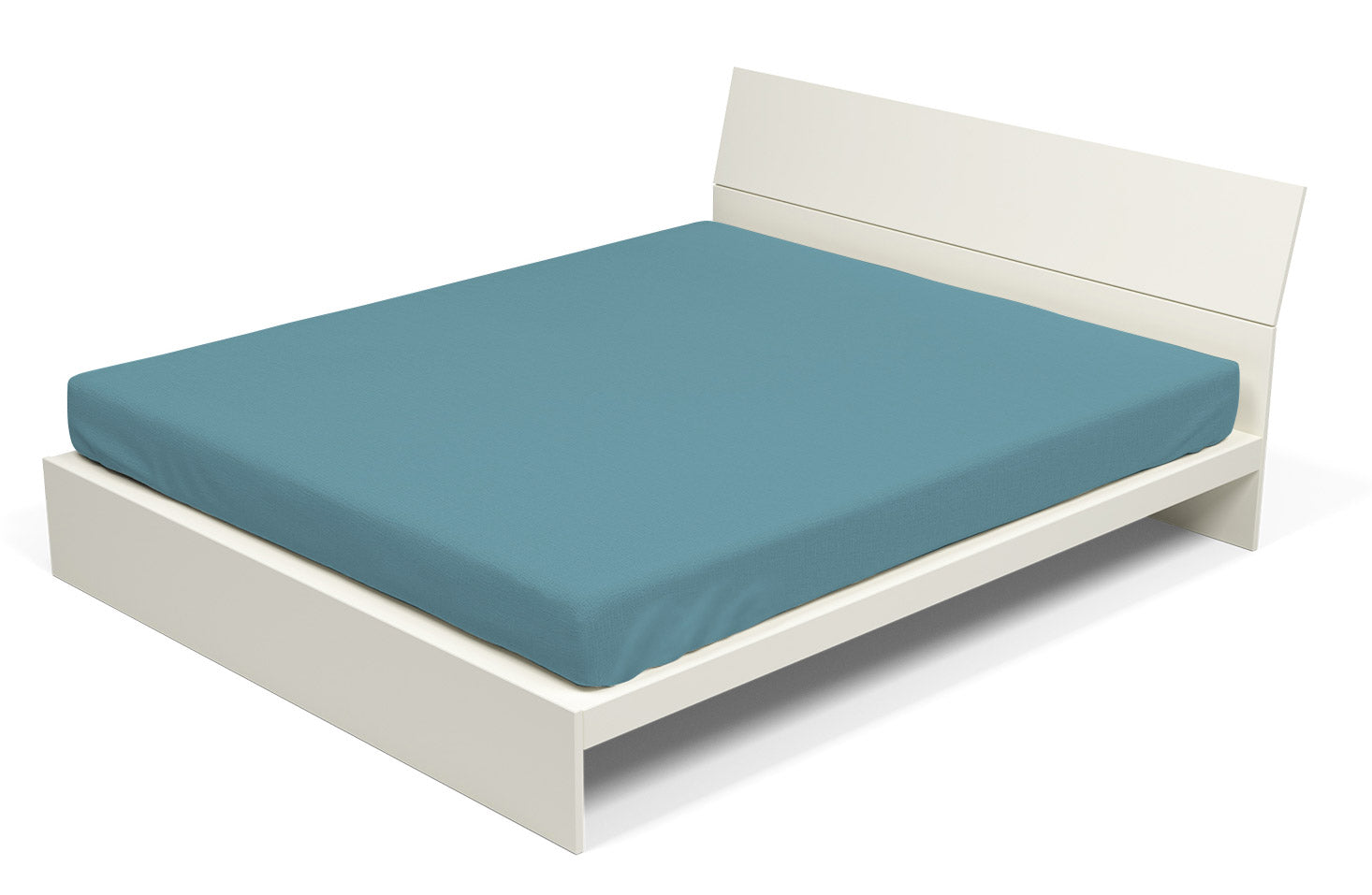 Lenzuolo Sotto1 Piazza e Mezzo con Angoli ed Elastico Tinta Unita in Cotone Ottanio