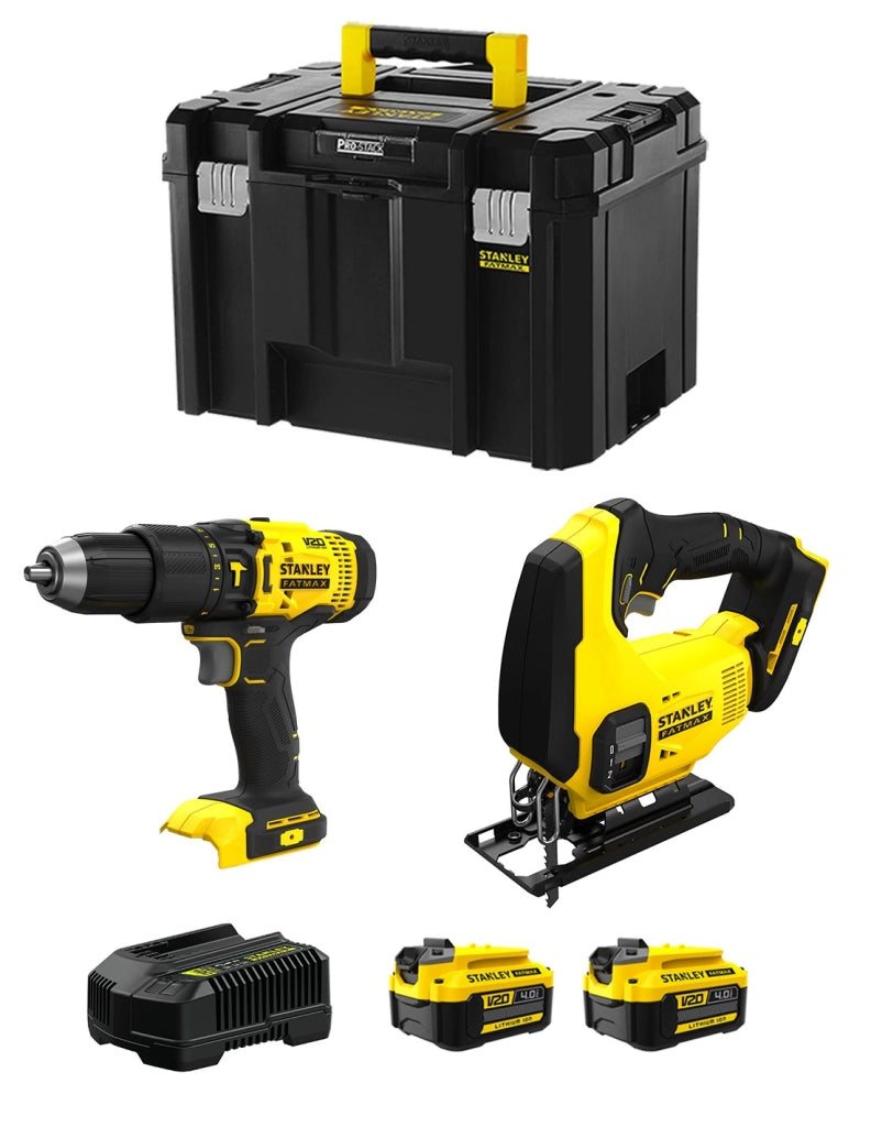 STANLEY FatMax Kit SVK205 (SFMCD711 + SFMCS600 + 2 x 4,0 Ah + Caricabatteria + TSTAK VI)