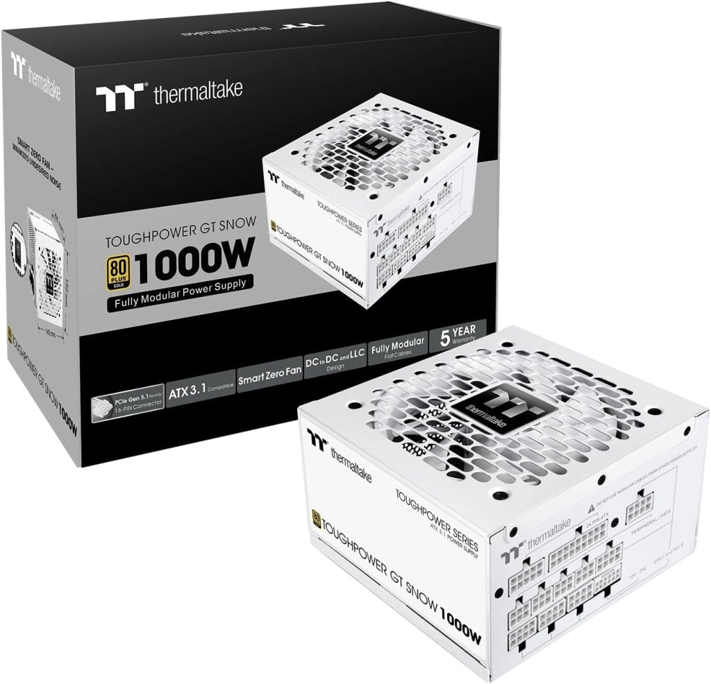 Toughpower GT 850W | ATX 3.1 | PCIe 5.1 12V-2x6-Anschluss | ultraleise Smart-Zero-Funktion | Low Profile Kabel | 80+ GOLD | Modular | Snow