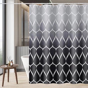 Douchegordijn pesato 180 x 200 cm - impermeabile anti-muffa poliestere - 130 g/m² - lavabile in lavatrice - 12 anelli - grigio nero a onde a fiori