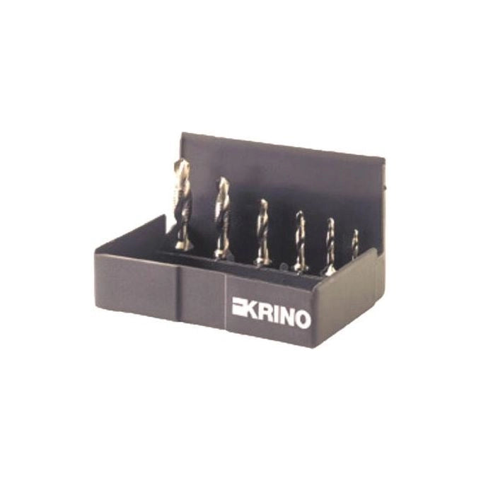 KRINO 19020213 Set 7 Pezzi Punta Maschio HSS con Attacco Esagonale 1-4 per Acciaio e Metalli colore Nero
