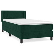 Letto singolo | Letto per adulti | Giroletto a Molle con Materasso Verde Scuro 100x200 cm Velluto