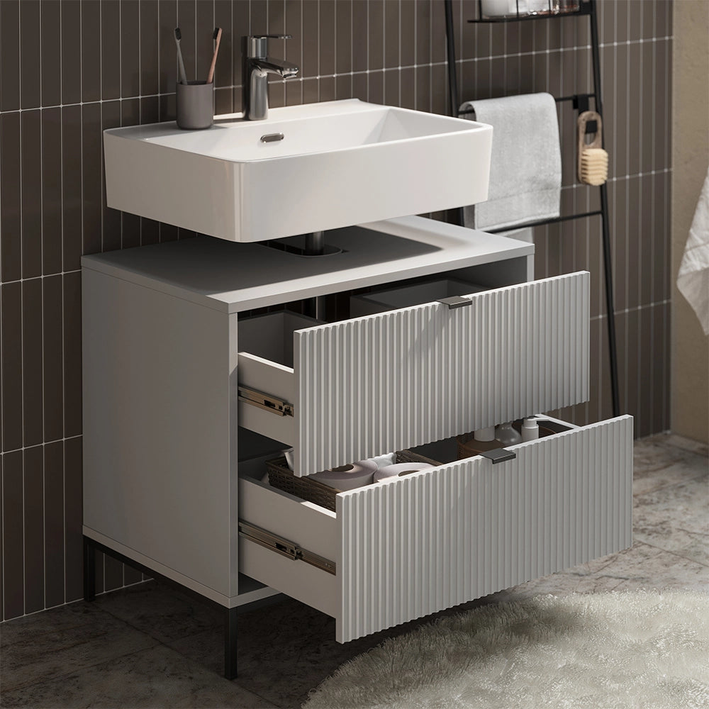 Vicco Set di mobili da bagno Grigio 2 parti