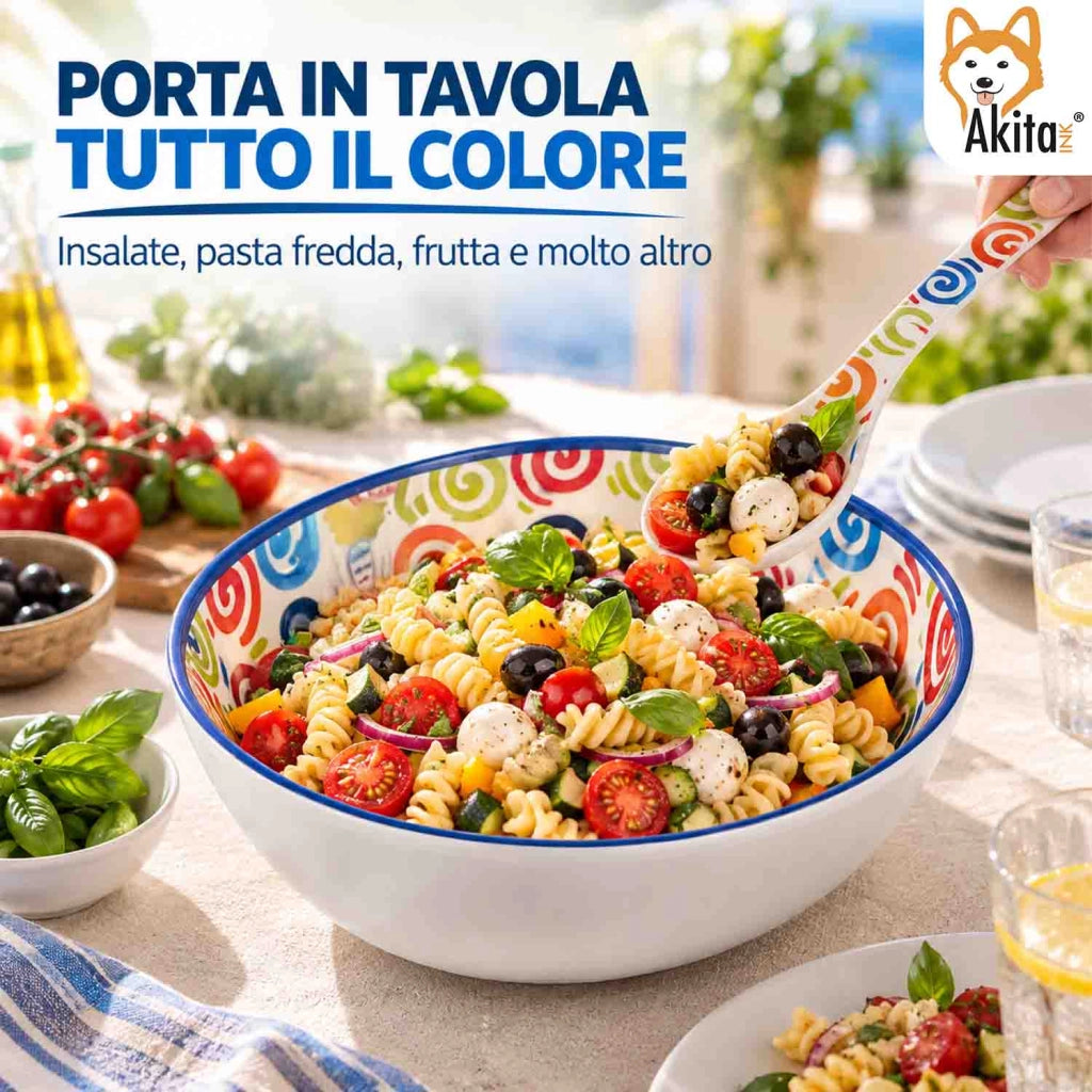 Akitaink Insalatiera Brio in Melamina 29 cm con Posate