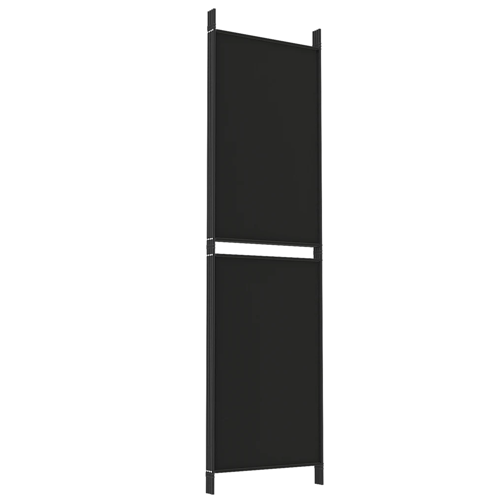 Divisorio Ambienti | Divider per stanze | Paravento a 4 Pannelli Nero 200x180 cm in Tessuto