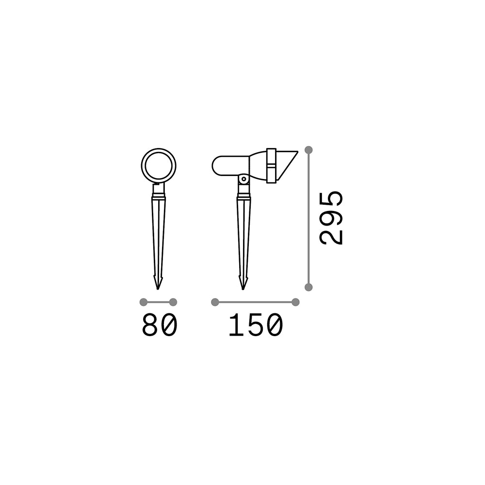 Piantana Moderna Da Esterno Terra Alluminio Coffee 1 Luce Gu10