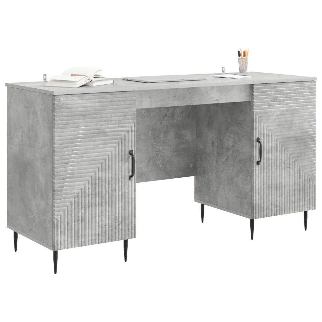 Scrivania con lo scaffale Grigio Cemento 142,5 x 50 x 75 cm 3414606