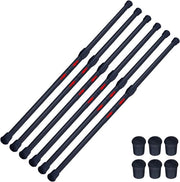 Maniglie per tende - Maniglie per tende senza fori - 6 pezzi - Nero - 40-70 cm e 75-106 cm