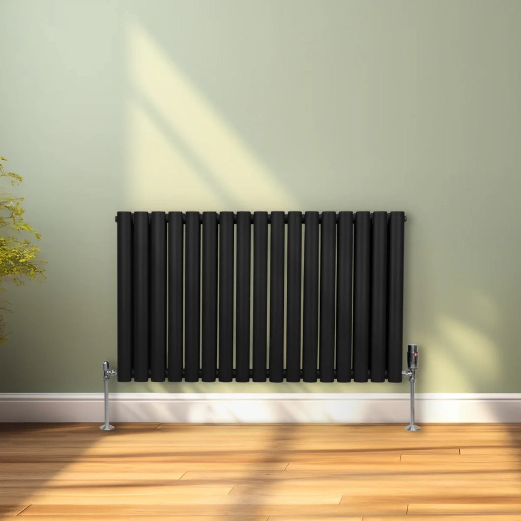 Radiatore a colonna ovale - 600 mm x 1020mm - Nero