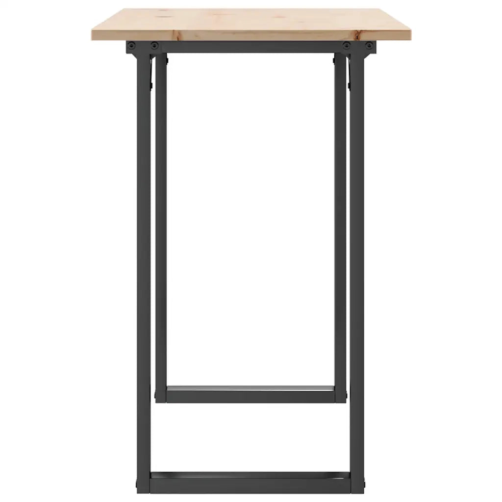 vidaXL Tavolo da Pranzo Telaio a O 100x50x75 cm Legno Pino e Acciaio