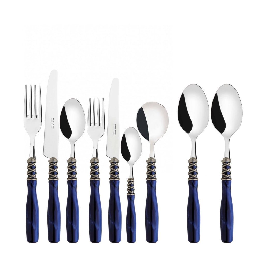 ARIANNA Ghiera Argento Anticato, Posate Set 44 Pz, Scatola