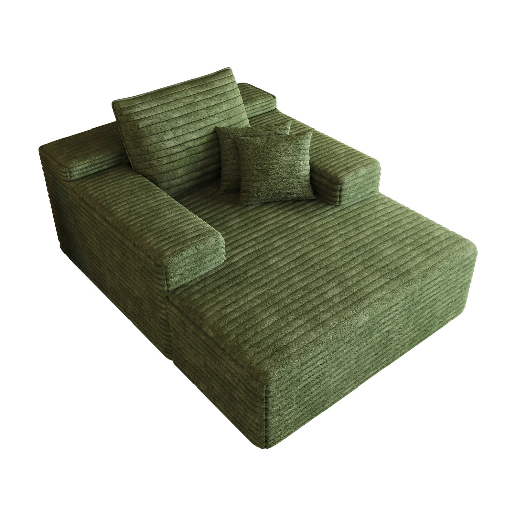 DIVANO Chaise longue 115 x 159 cm in tessuto verde