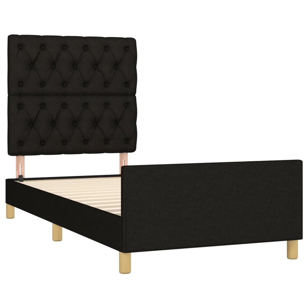 Giroletto con Testiera Nero 80x200 cm in Tessuto cod mxl 61323