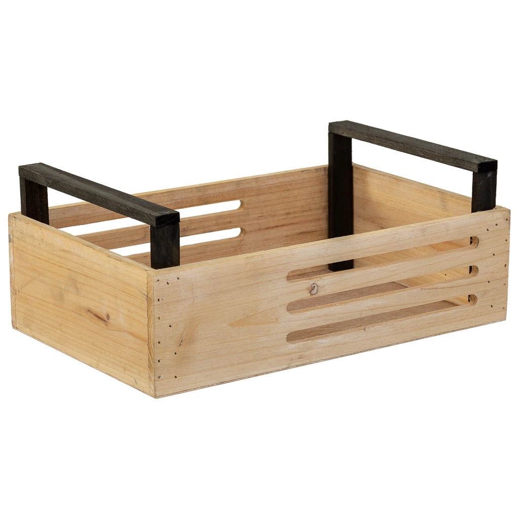 Cesto in legno marrone 33x21x9/13 h