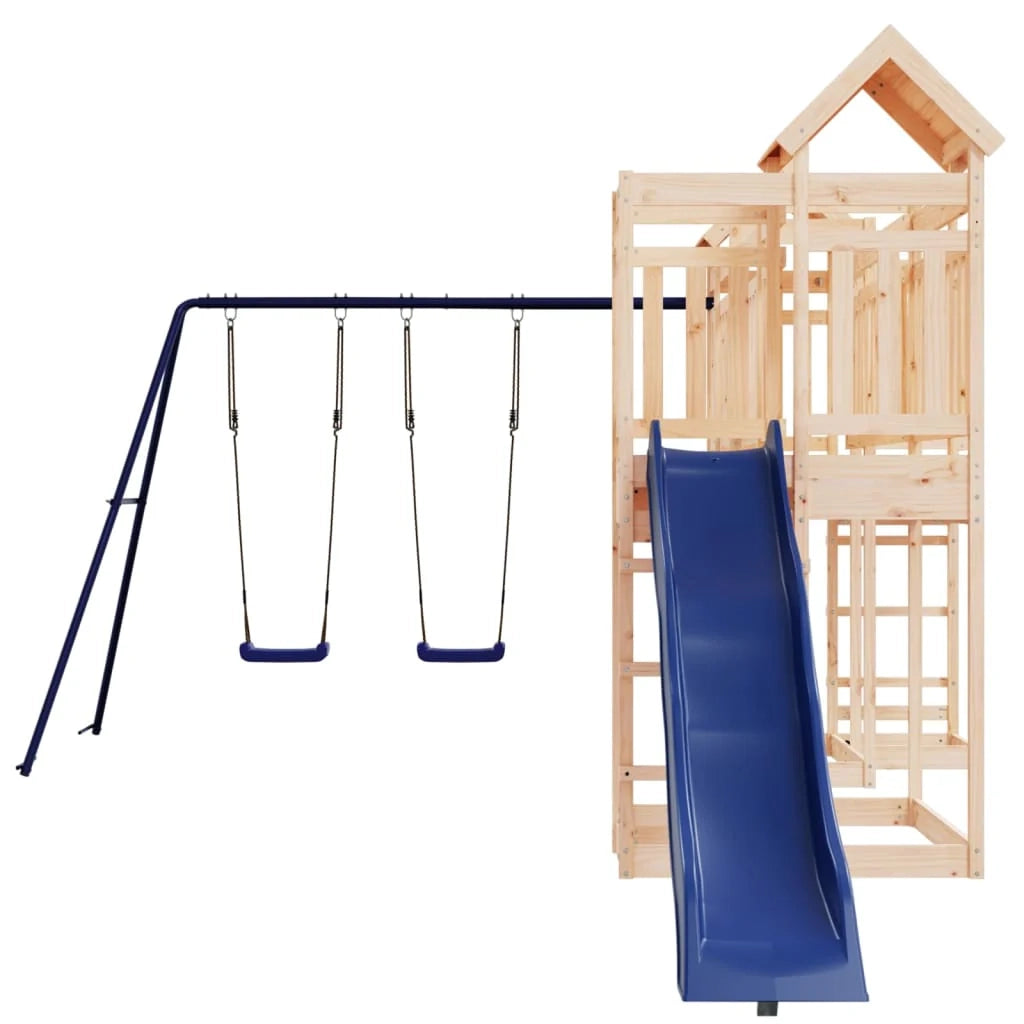 Altalene per parco giochi all'aperto scivolo altalene robuste giochi da giardino 362 x 585 x 238 cm legno di pino massiccio 02_0004781