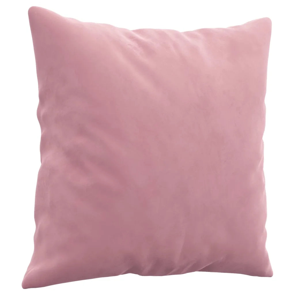 Set di Divani 2 pz con Cuscini Rosa in Velluto