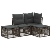 Set Divano da Giardino 4 pcs Grigio polyrattan 3434180
