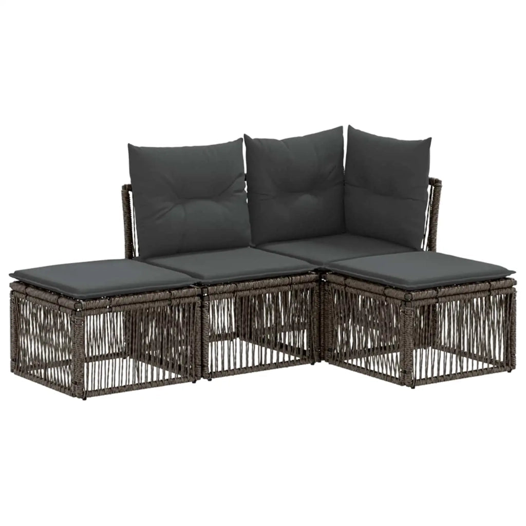 Set Divano da Giardino 4 pcs Grigio polyrattan 3434180