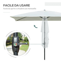 Ombrellone da Giardino 2x3 m Palo Ø38 mm in Alluminio e Poliestere Beige