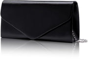 Clutch in pelle elegante, borsa da tracolla con cinturino rimovibile, borsa da sera in pelle nera, piccola borsa a spalla, borsa per la sera per matrimoni, feste, cene 22x11x5CM