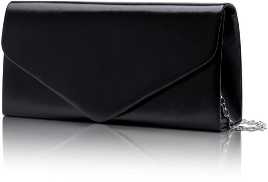 Clutch in pelle elegante, borsa da tracolla con cinturino rimovibile, borsa da sera in pelle nera, piccola borsa a spalla, borsa per la sera per matrimoni, feste, cene 22x11x5CM