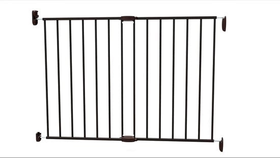 Serranda per bambini, animali domestici e accessibile per persone con disabilità, con softclose, 62-102 cm, metallo, nero, griglia di protezione della porta con fori, serranda di sicurezza e protezione delle scale come serranda di chiusura.