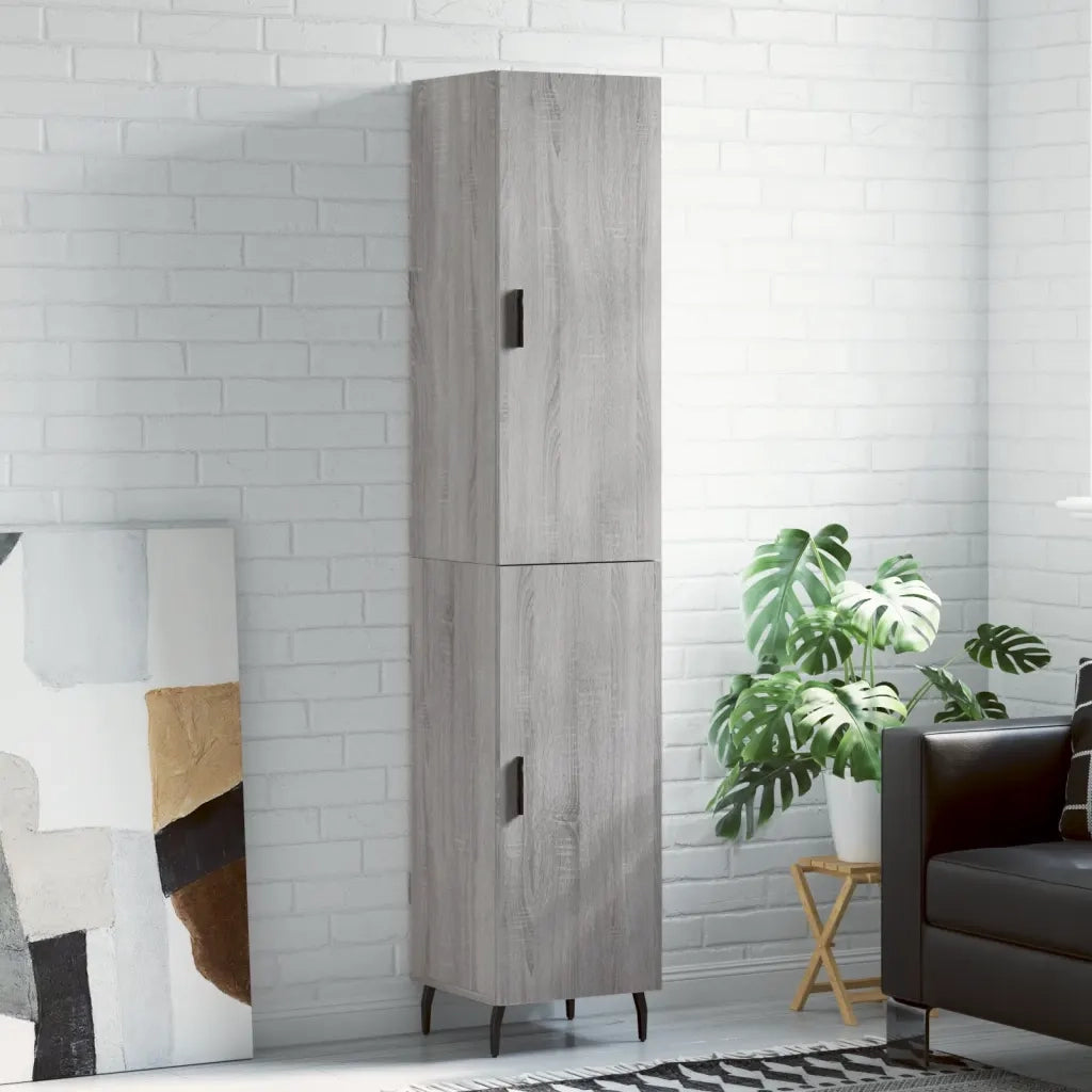 Credenza | Madia | Buffet da pranzo | Armadio da pranzo Grigio Sonoma 34,5x34x180 cm in Legno Multistrato