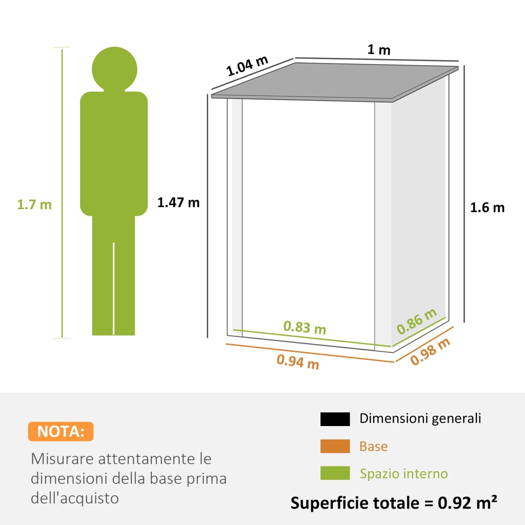 Casetta Giardino Attrezzi in Acciaio ¨C Zephmum ¨C Marrone Chiaro 100x104x160 cm