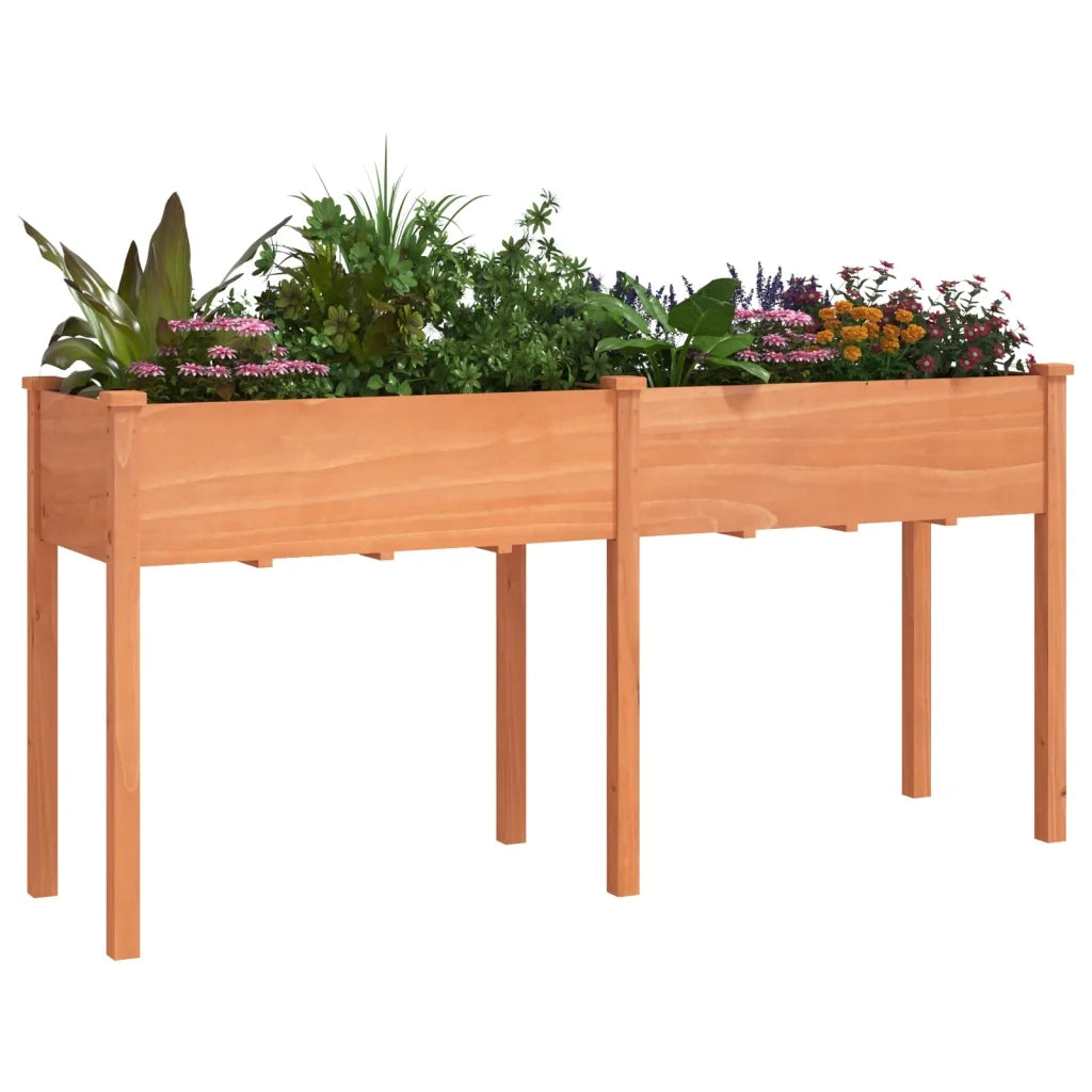 Fioriera | Cassetta per fiori | Vaso con Fodera Marrone 161x45x76cm Legno Massello di Abete