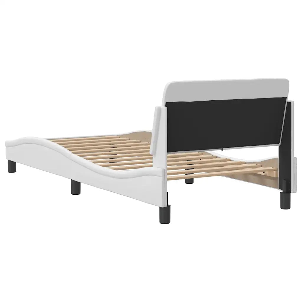 Letto singolo | Letto per adulti | Giroletto Dover Bianco 90x200 cm in Similpelle