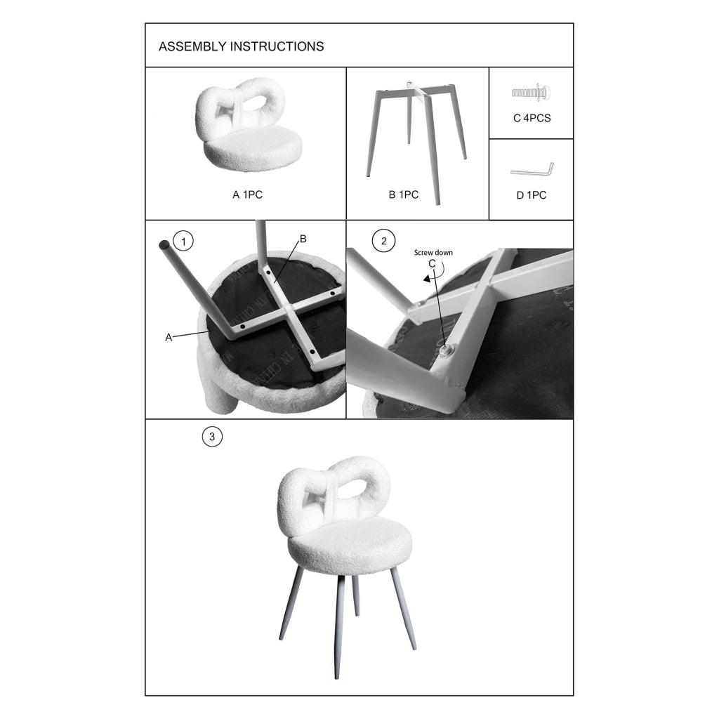 Rishik, Sedia una Sedia, Bianco Crema