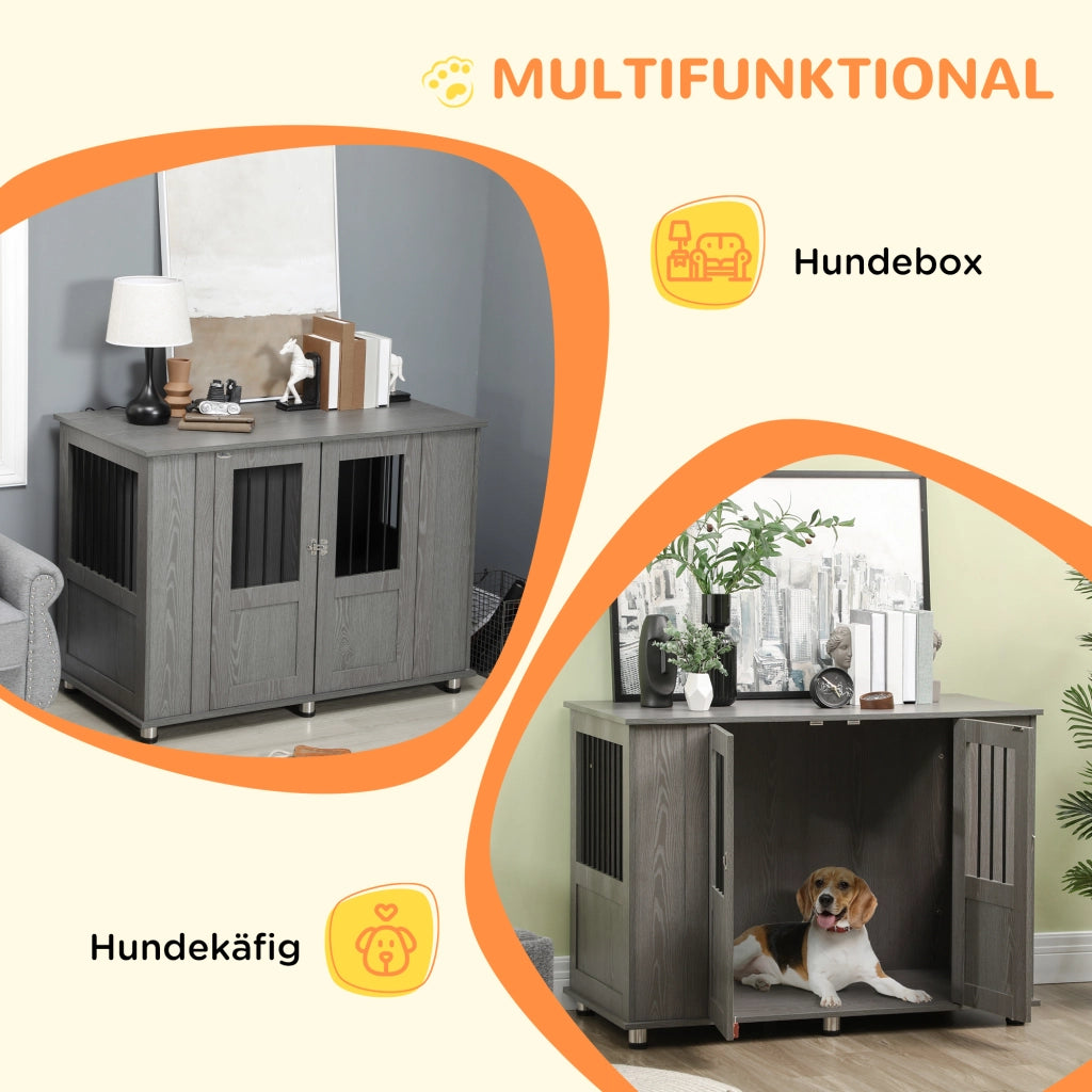 Gabbia per Cani ¨C zephmum ¨C Grigio 114x60x82 cm