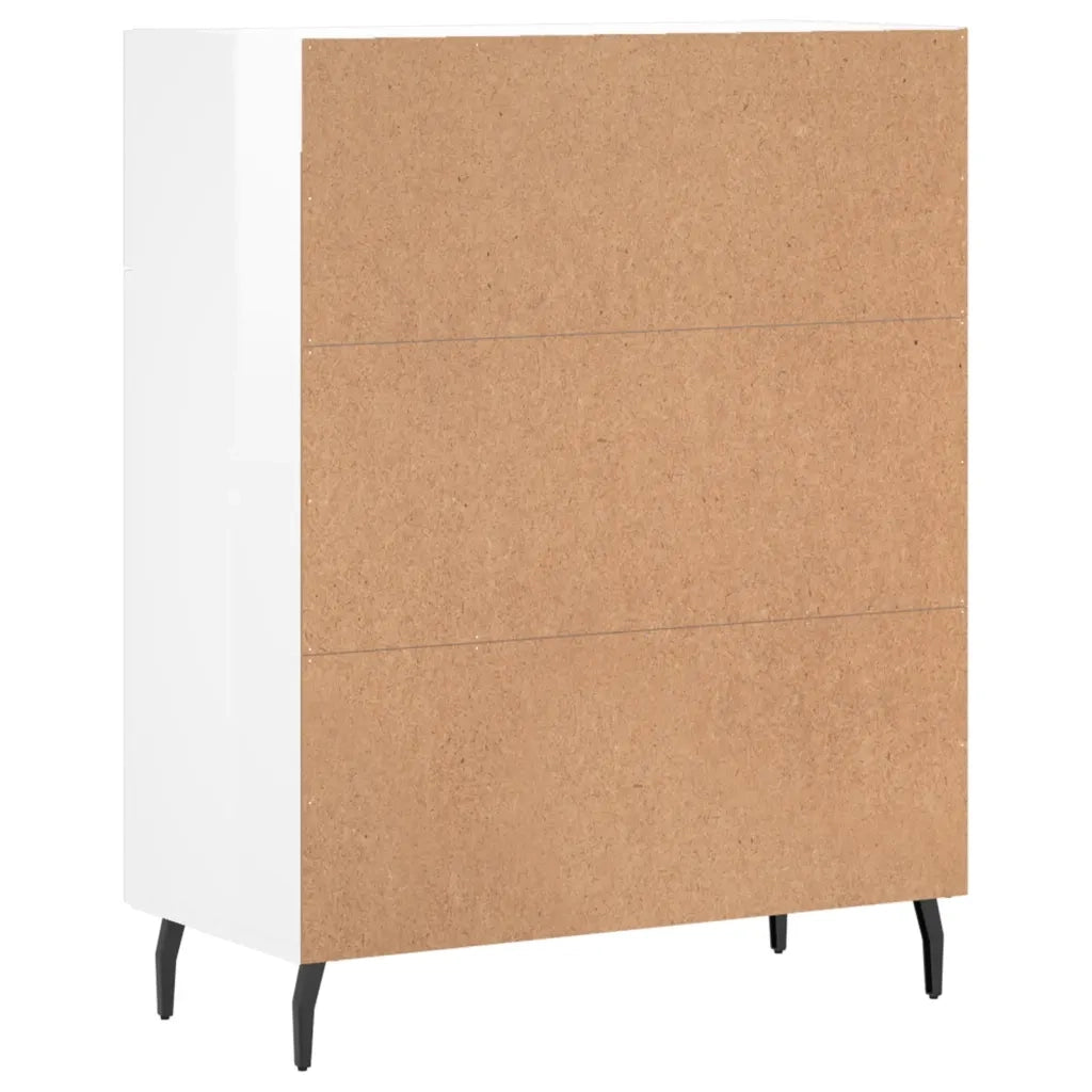 Credenza | Madia | Buffet da pranzo | Armadio da pranzo 69,5x34x90 cm in Legno Multistrato Bianco Lucido