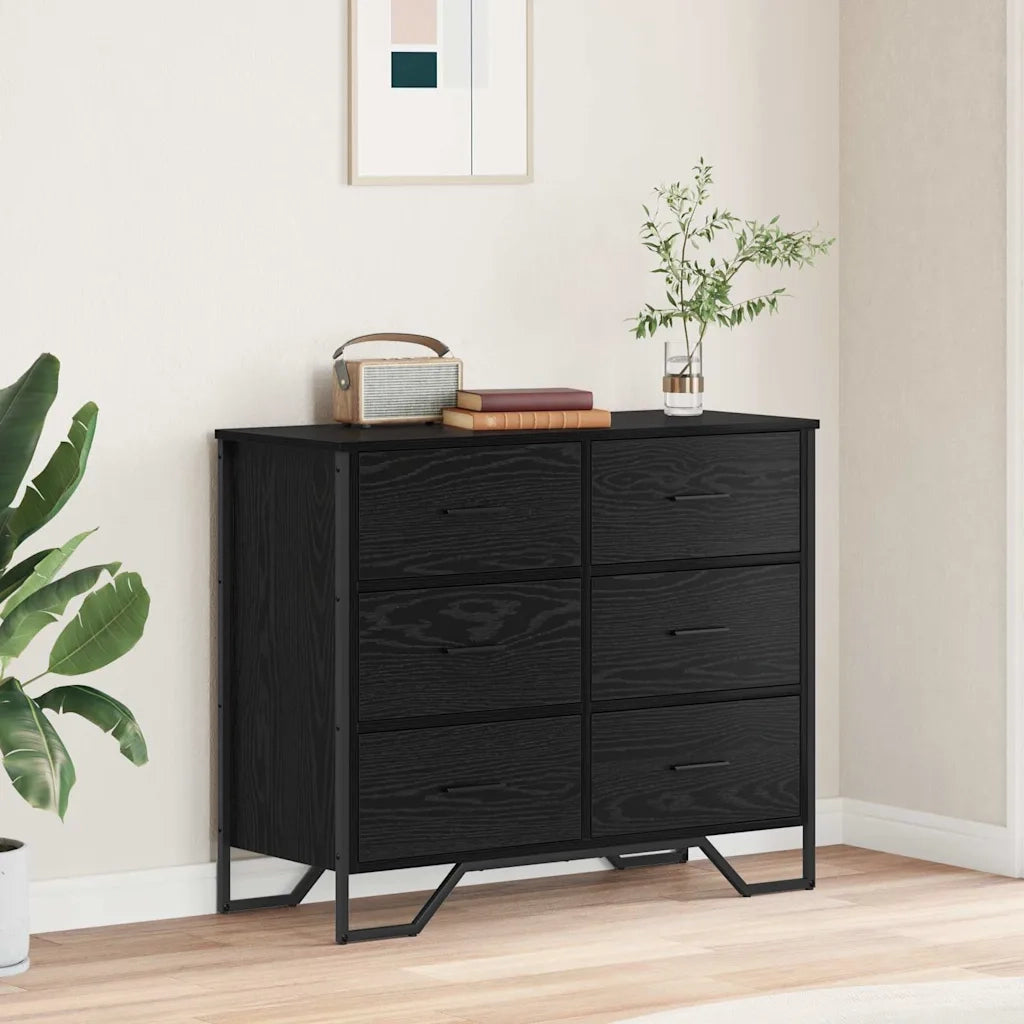 Cassettiera con cassetto 2 pcs Rovere Nero 91 x 35,5 x 74,5 cm 3365605