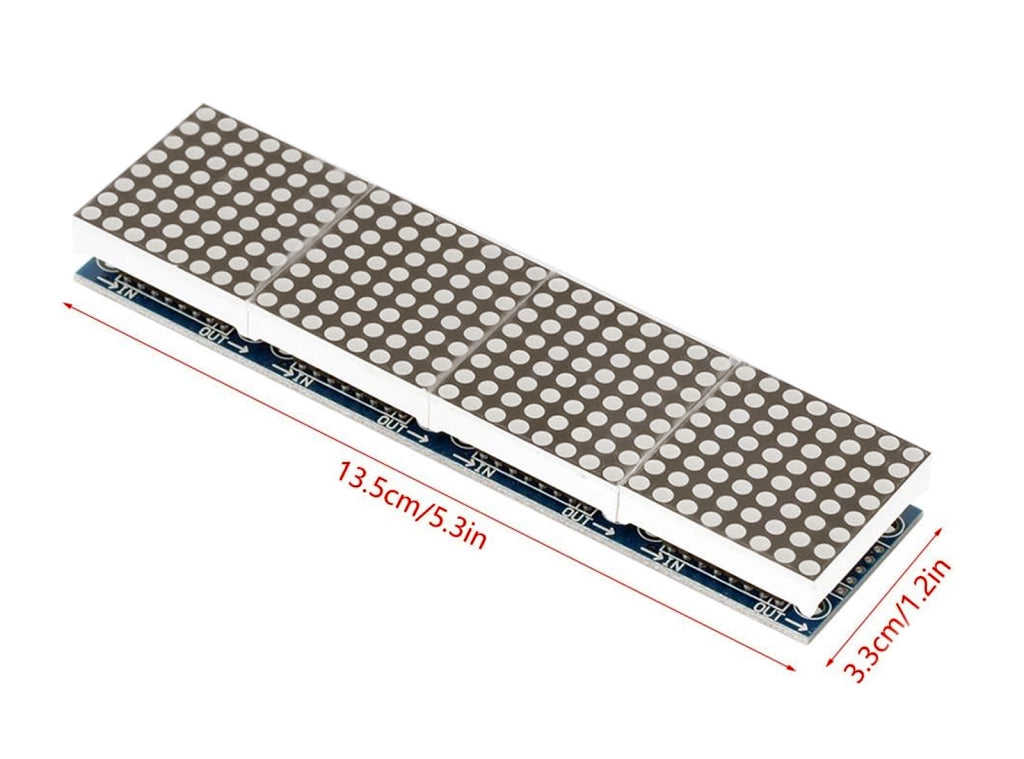 Modulo Display Matrice LED 8x32 MAX7219 4-in-1 per Arduino, Raspberry Pi ed ESP32 con Cavo Dupont 5 Pin