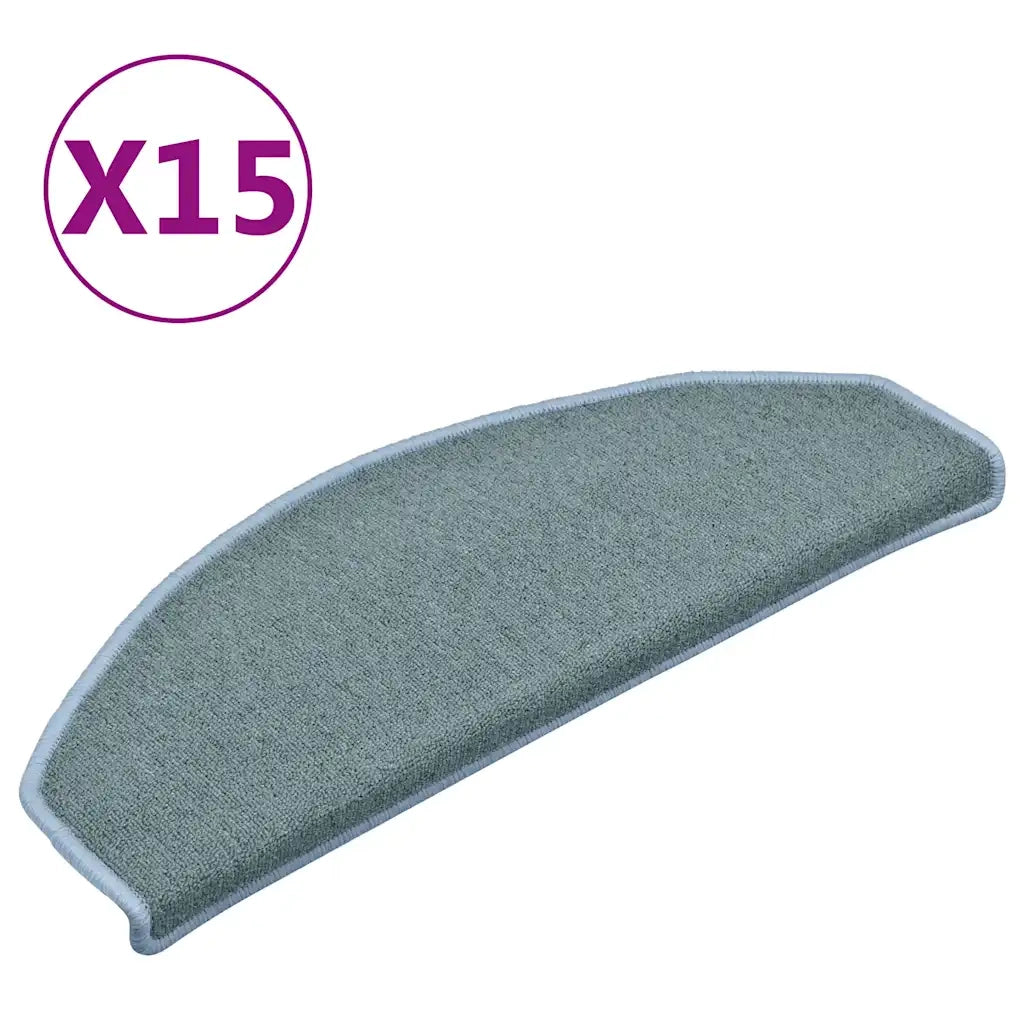 Tappetini per scale 15 pz 65x24x4 cm Blu mare Semicircolari Grandi 322363