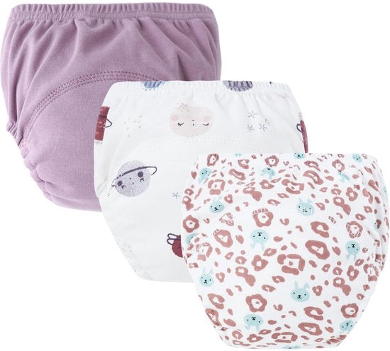 Set di 3 pezzi di biancheria intima per bambini - Pantaloncini di cotone per bambini - Pantaloncini per l'addestramento al bagno per bambini - Dischetti per bambini - Adatto a bambini di 0-6 kg