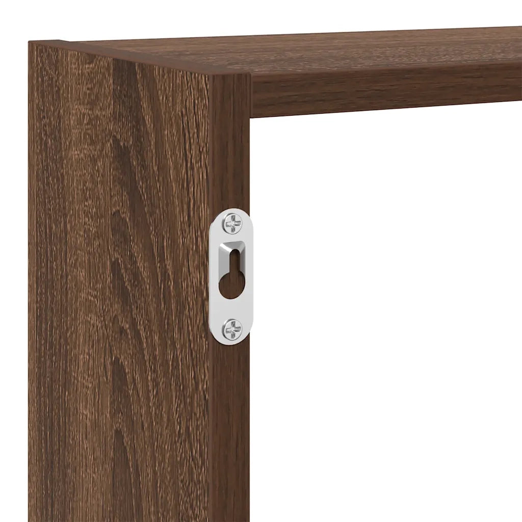 vidaXL Mensola a Cubo da Parete 7 Scomparti Truciolato Rovere Marrone
