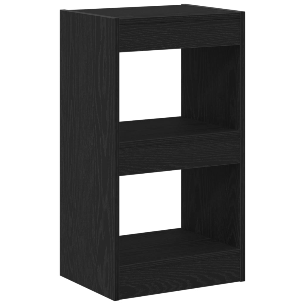 Mobile Libreria/Divisore per Stanza Nero Rovere 40x30x71,5 cm