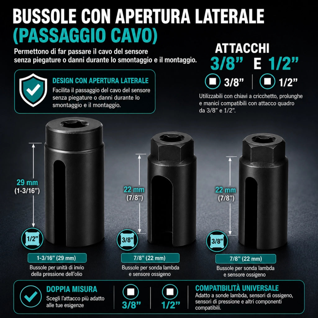 7 Bussole Sonda Lambda Sensori Ossigeno Pressione Olio 07606