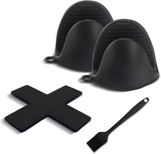 Set di accessori per forno a convezione - Manopole e sottopiedi in silicone - Resistenza al calore - Set da 4 pezzi
