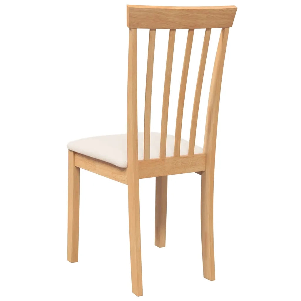 Sedie da Pranzo con Cuscini 2 pz Naturale Legno Massello Hevea 4102389