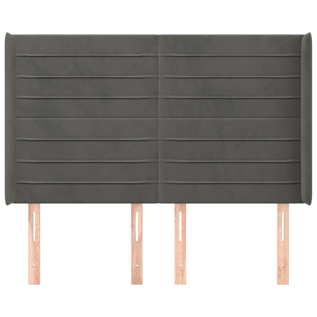 Testiera ad Orecchio GrigioScuro 147x16x118/128cm in Velluto 3119769