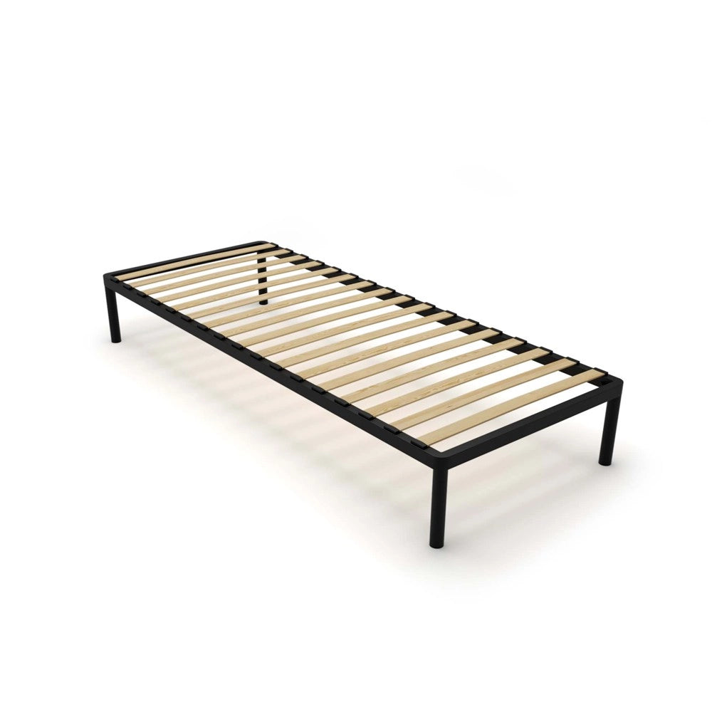Rete letto BED ALU 80x200 metallo legno listelli moderno nero
