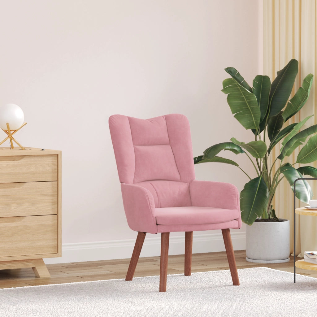 Poltrona Rilassante in Velluto Rosa