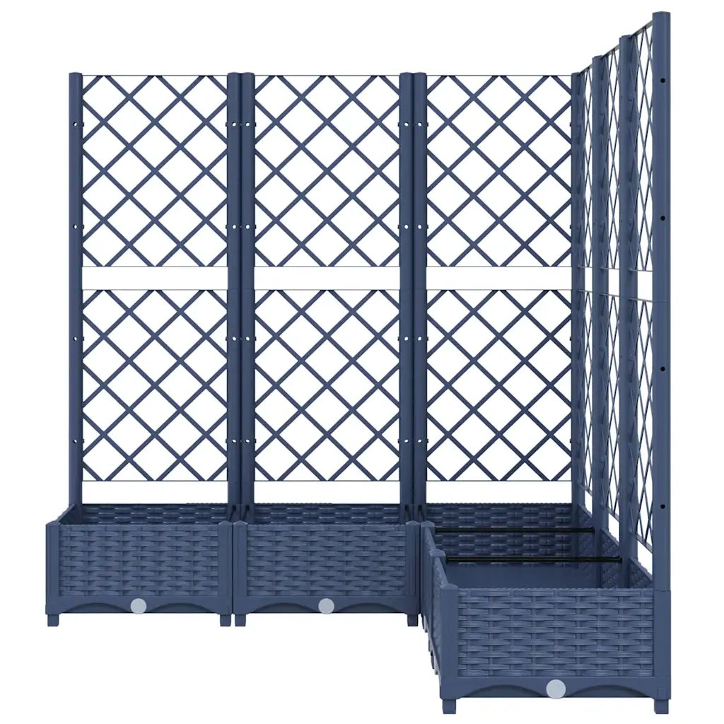 Fioriera Giardino e Graticcio Grigio Scuro 120x120x121,5 cm PP cod mxl 50610