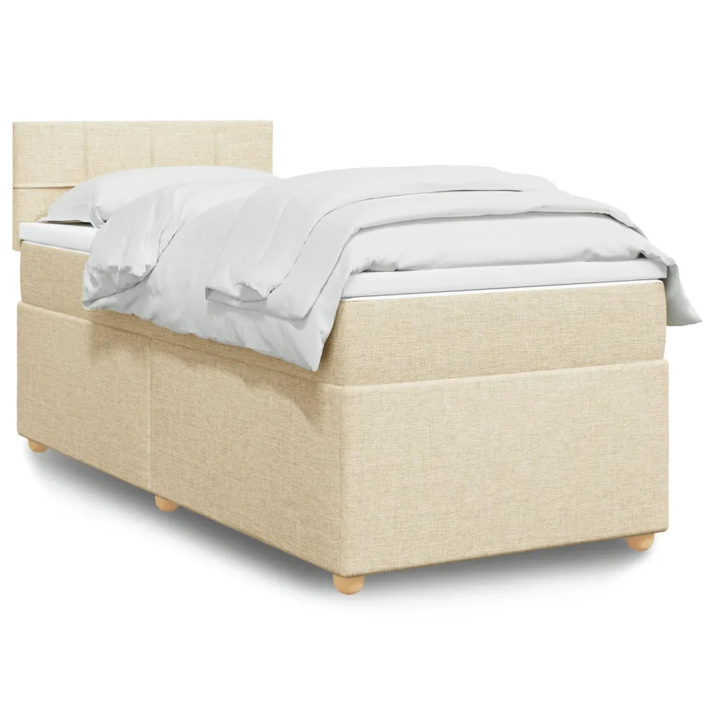 Giroletto a Molle con Materasso Crema 100x200 cm in Tessuto 3288896
