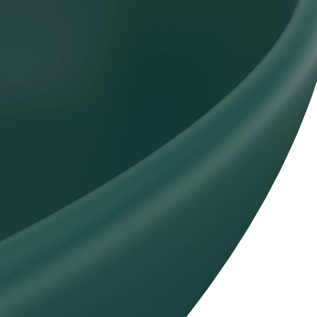 Lavabo ovale di lusso 40x33 cm in ceramica verde scuro opaco 02_0002668