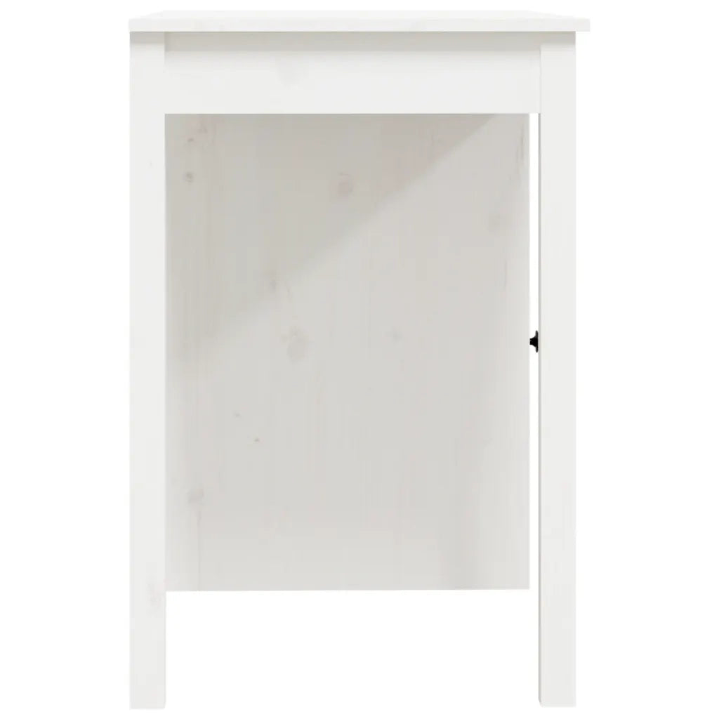 Scrivania | Tavolo da Ufficio Bianca 100x50x75 cm in Legno Massello di Pino